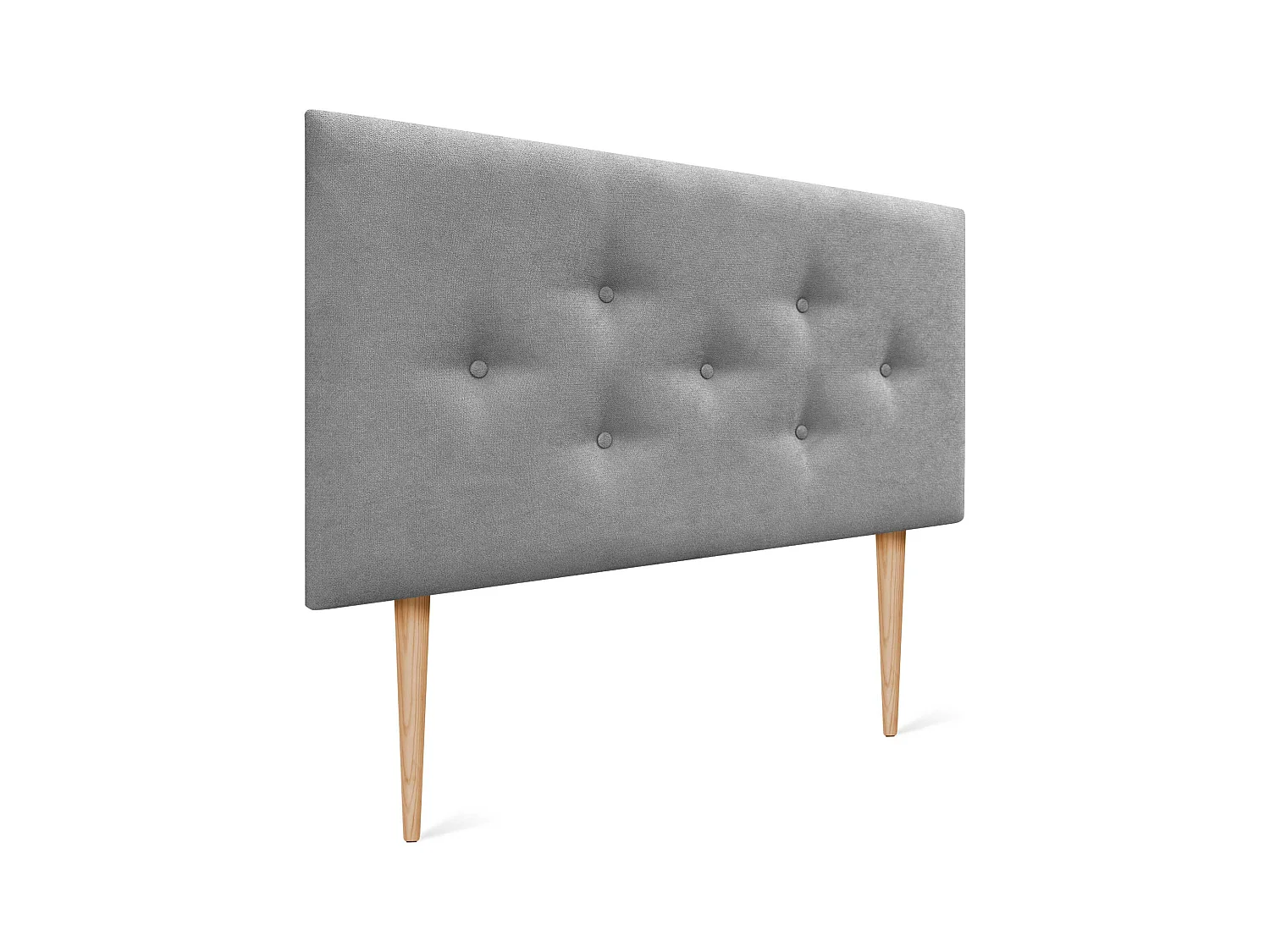 DHOME Tête de Lit en Tissu ACUALINE avec 3 Rangées Entrelacées de Boutons et Pieds Tête de Lit Capitonnée de Luxe(Gris, 110cm)