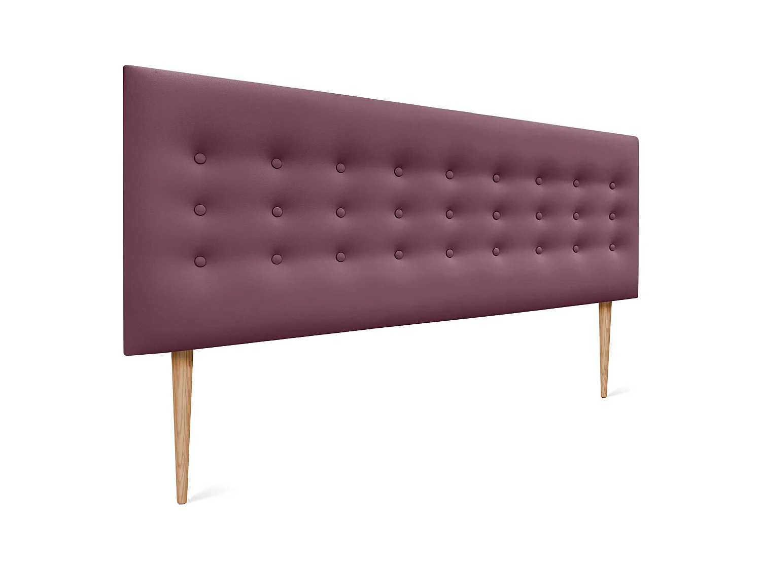 DHOME Testiera in ecopelle con 3 file di bottoni Testiera imbottita per letto di lusso (Bordeaux, 135cm)