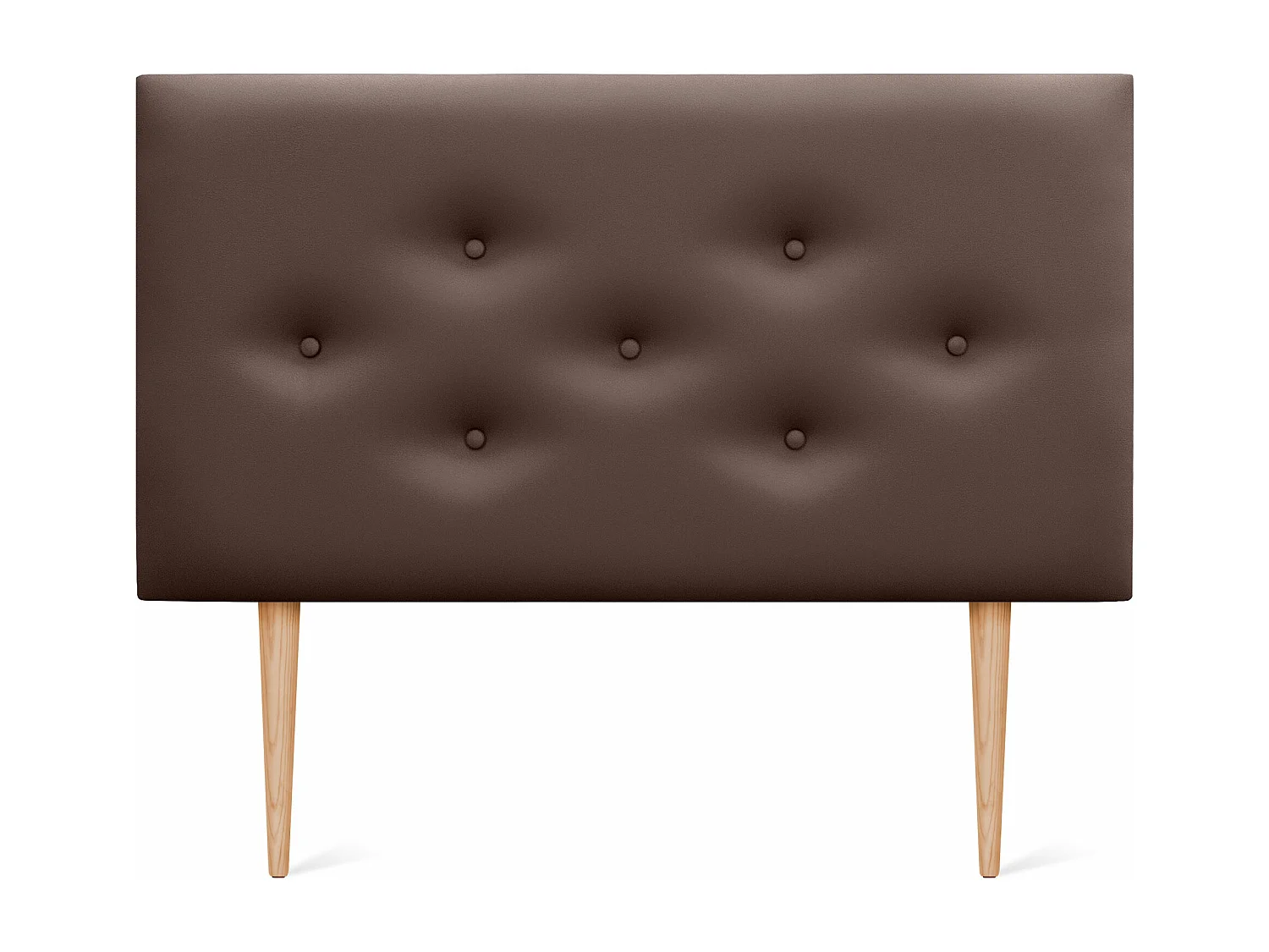 DHOME Tête de lit en simili cuir avec 3 rangées de boutons entrelacés Tête de lit rembourrée pour lit de luxe (Chocolat, 90cm)