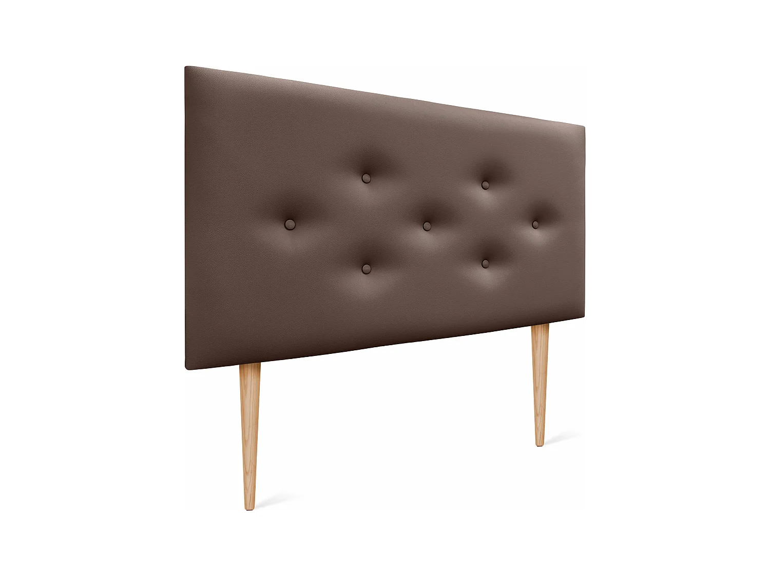 DHOME Tête de lit en simili cuir avec 3 rangées de boutons entrelacés Tête de lit rembourrée pour lit de luxe (Chocolat, 90cm)