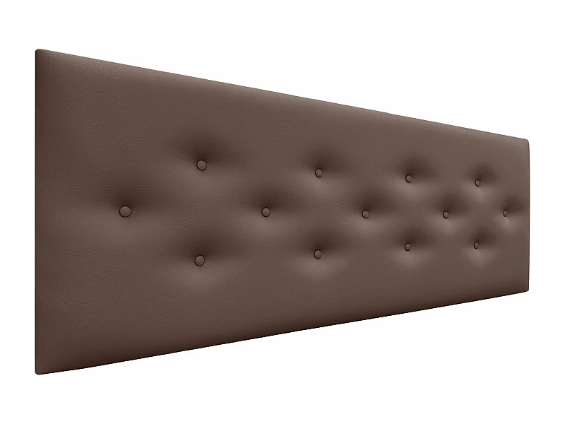 DHOME Tête de Lit en Similicuir avec 3 Rangées de Boutons Entrelacées Tête de Lit Rembourrée de Luxe (Chocolat, 160cm)