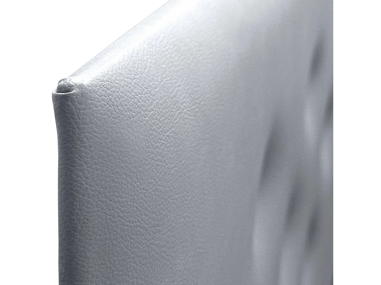 DHOME Kunstleder-Kopfteil mit 3 versetzten Knopfreihen und Füßen, luxuriöses gepolstertes Bettkopfteil (Silber, 145cm)