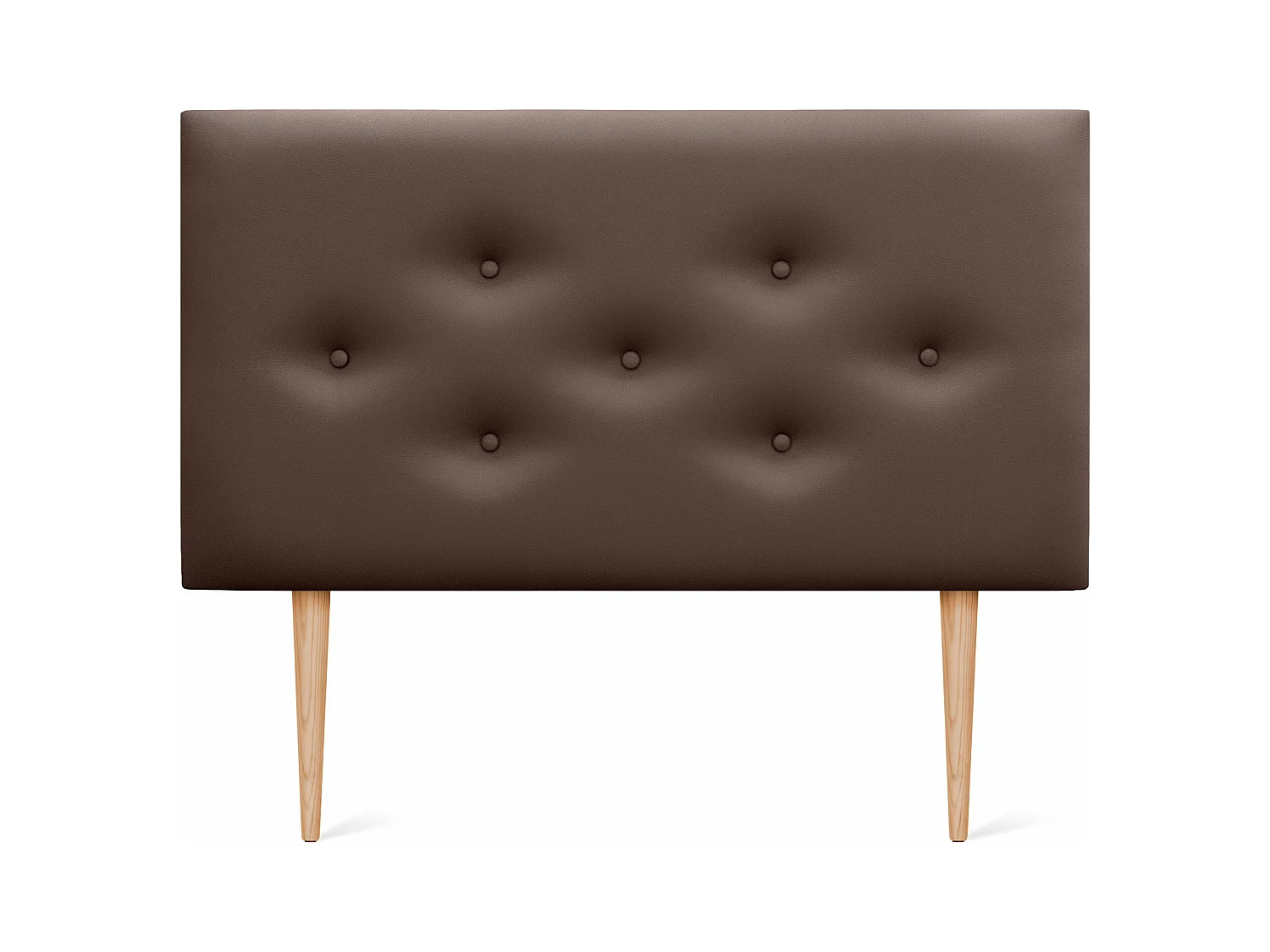 DHOME Tête de lit en simili cuir avec 3 rangées de boutons entrelacés Tête de lit rembourrée pour lit de luxe (Chocolat, 105cm)