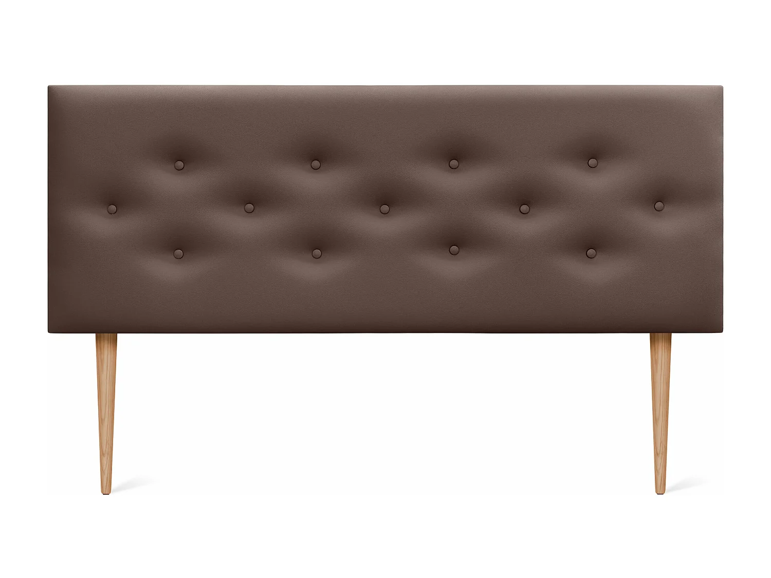 DHOME Tête de lit en simili cuir avec 3 rangées de boutons entrelacés Tête de lit rembourrée pour lit de luxe (Chocolat, 135cm)