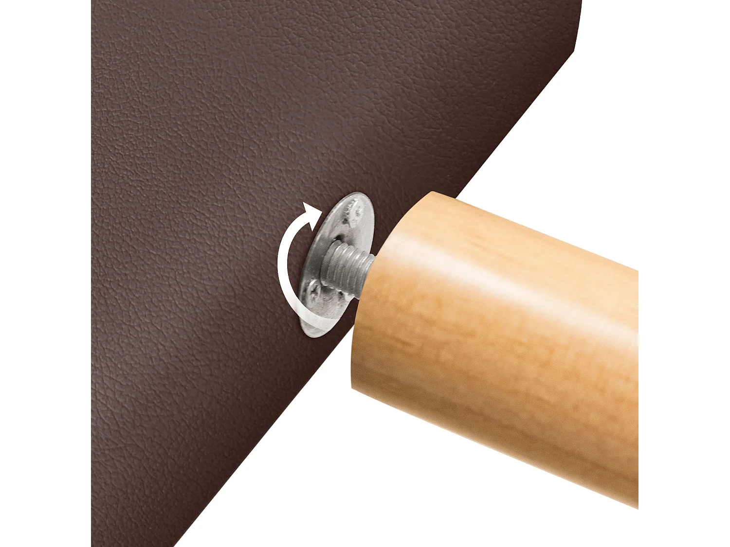 DHOME Tête de lit en simili cuir avec 3 rangées de boutons entrelacés Tête de lit rembourrée pour lit de luxe (Chocolat, 135cm)