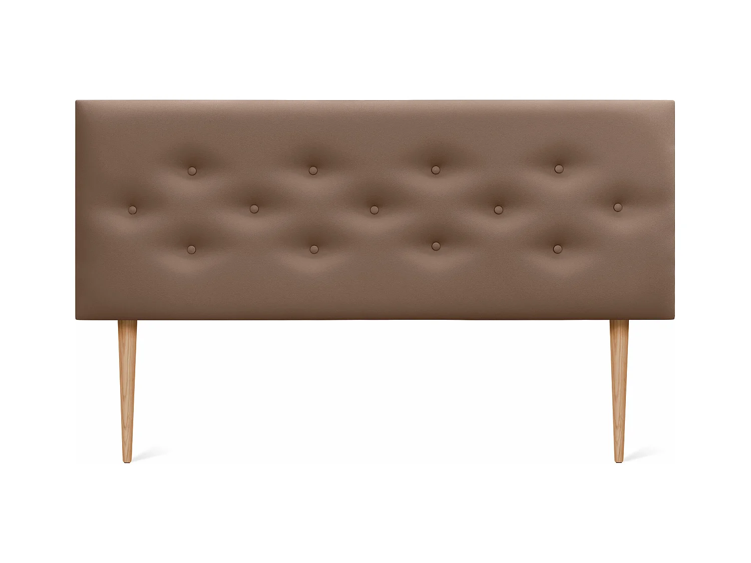 DHOME Tête de lit en simili cuir avec 3 rangées de boutons entrelacés Tête de lit rembourrée pour lit de luxe (Argile, 160cm)
