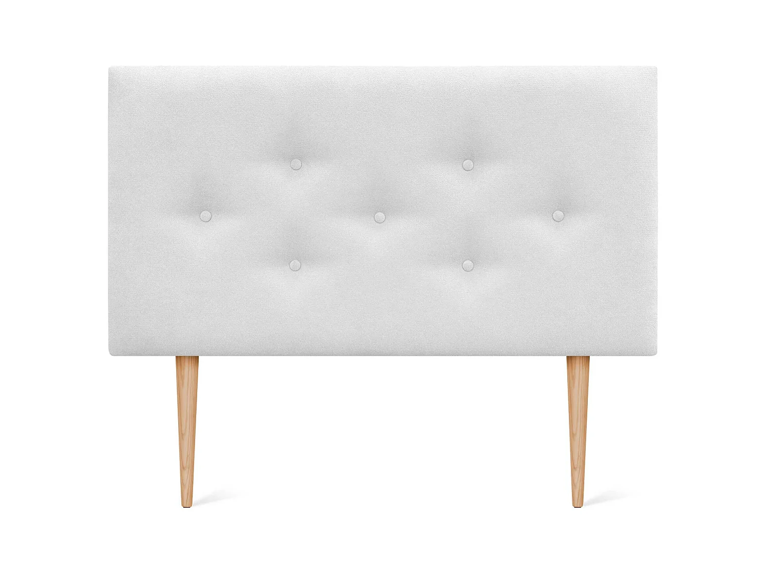 DHOME Tête de Lit en Tissu ACUALINE avec 3 Rangées Entrelacées de Boutons et Pieds Tête de Lit Capitonnée de Luxe(Blanc, 110cm)