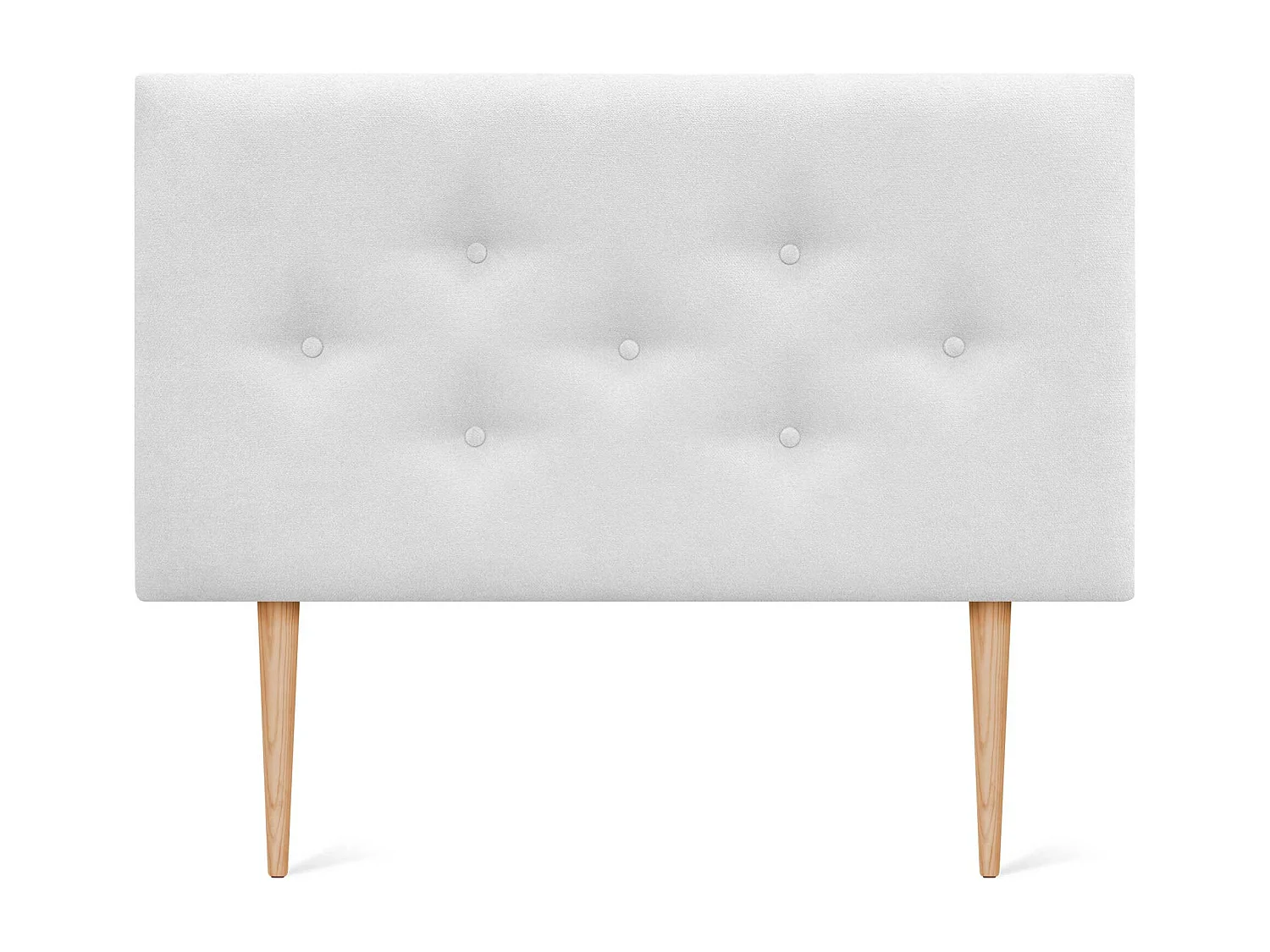 DHOME Tête de Lit en Tissu ACUALINE avec 3 Rangées Entrelacées de Boutons et Pieds Tête de Lit Capitonnée de Luxe(Blanc, 110cm)