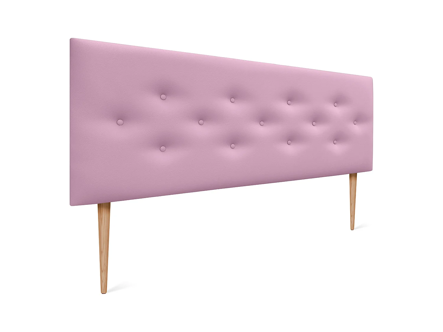 DHOME Tête de lit en simili cuir avec 3 rangées de boutons entrelacés Tête de lit rembourrée pour lit de luxe (Rose, 160cm)