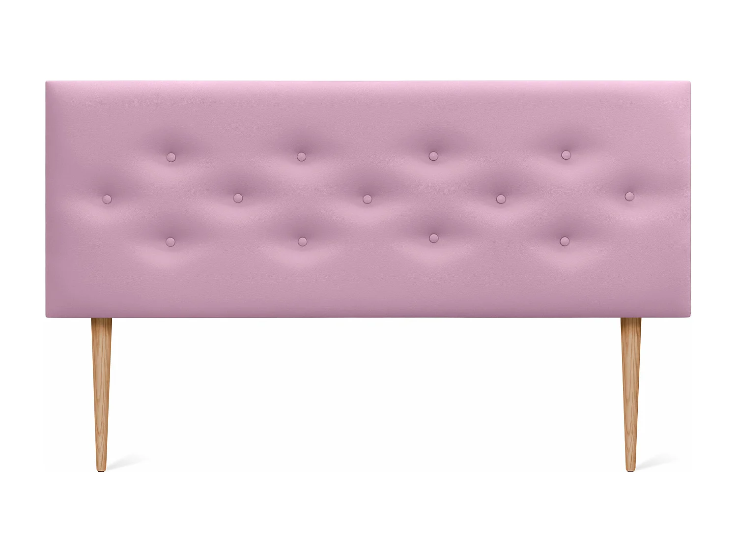DHOME Tête de lit en simili cuir avec 3 rangées de boutons entrelacés Tête de lit rembourrée pour lit de luxe (Rose, 160cm)