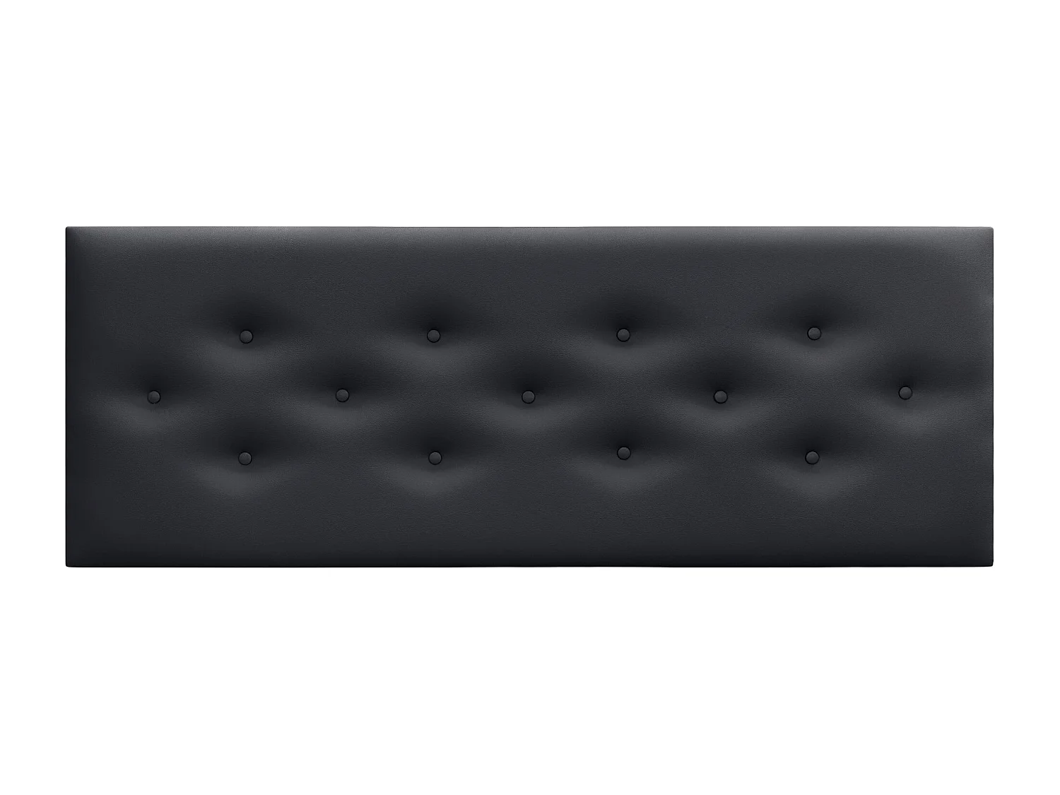 DHOME Tête de Lit en Similicuir avec 3 Rangées de Boutons Entrelacées Tête de Lit Rembourrée de Luxe (Noir, 135cm)