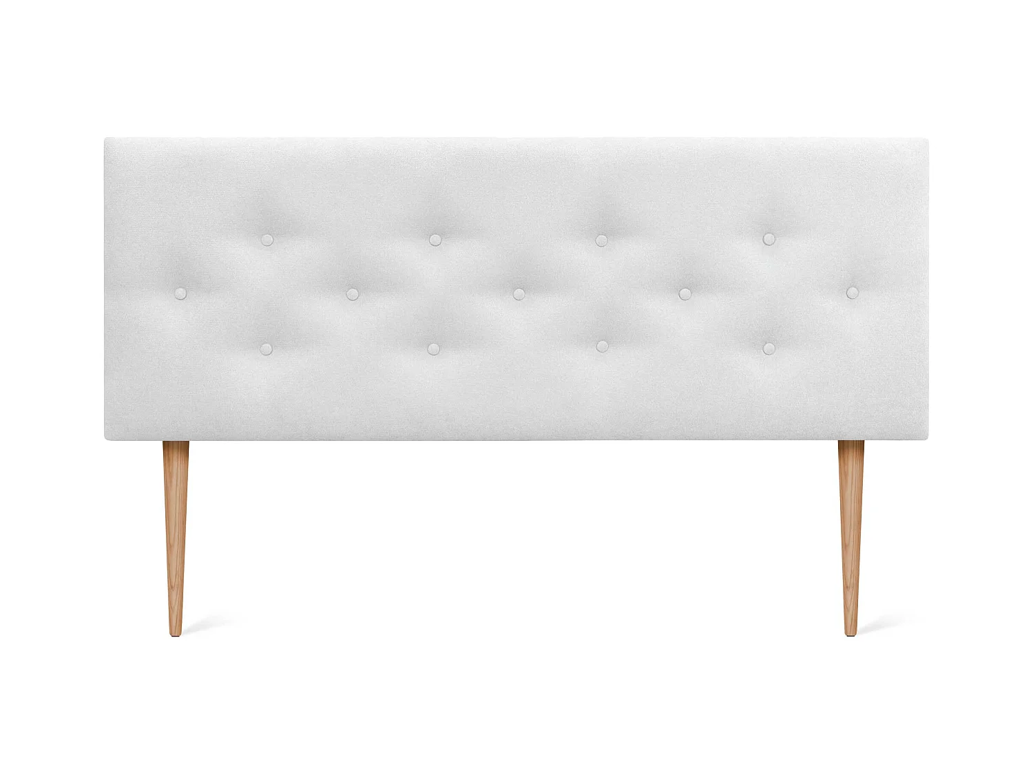 DHOME Tête de Lit en Tissu ACUALINE avec 3 Rangées Entrelacées de Boutons et Pieds Tête de Lit Capitonnée de Luxe(Blanc, 150cm)