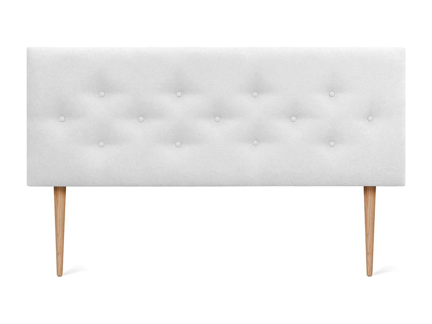 DHOME Tête de Lit en Tissu ACUALINE avec 3 Rangées Entrelacées de Boutons et Pieds Tête de Lit Capitonnée de Luxe(Blanc, 150cm)