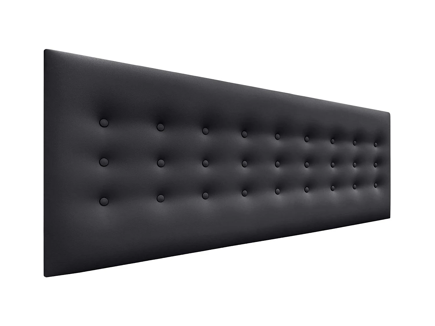 DHOME Testiera in Ecopelle con 3 File di Bottoni Testiera Imbottita Letto di Lusso (Nero, 150cm)