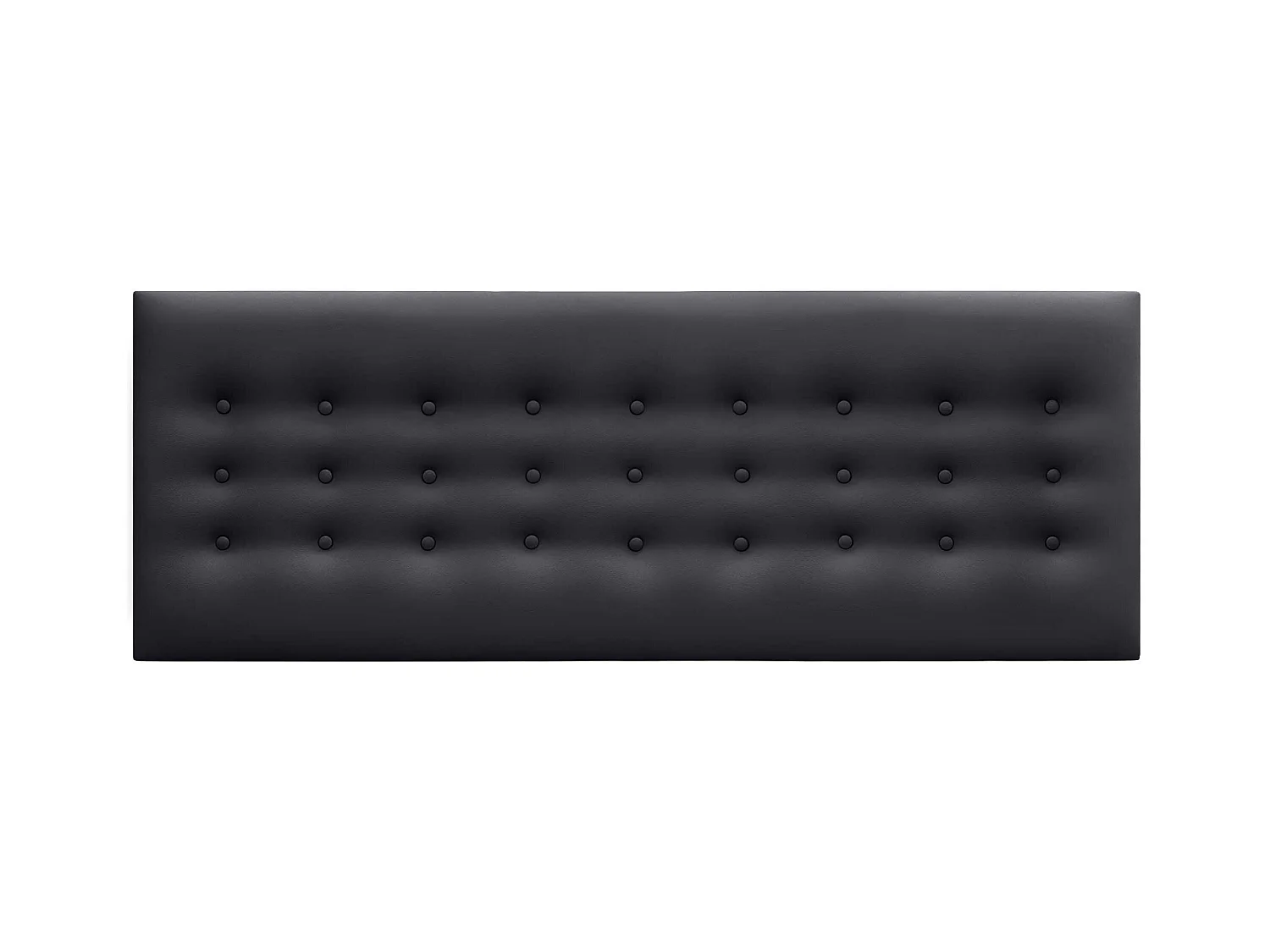 DHOME Testiera in Ecopelle con 3 File di Bottoni Testiera Imbottita Letto di Lusso (Nero, 150cm)