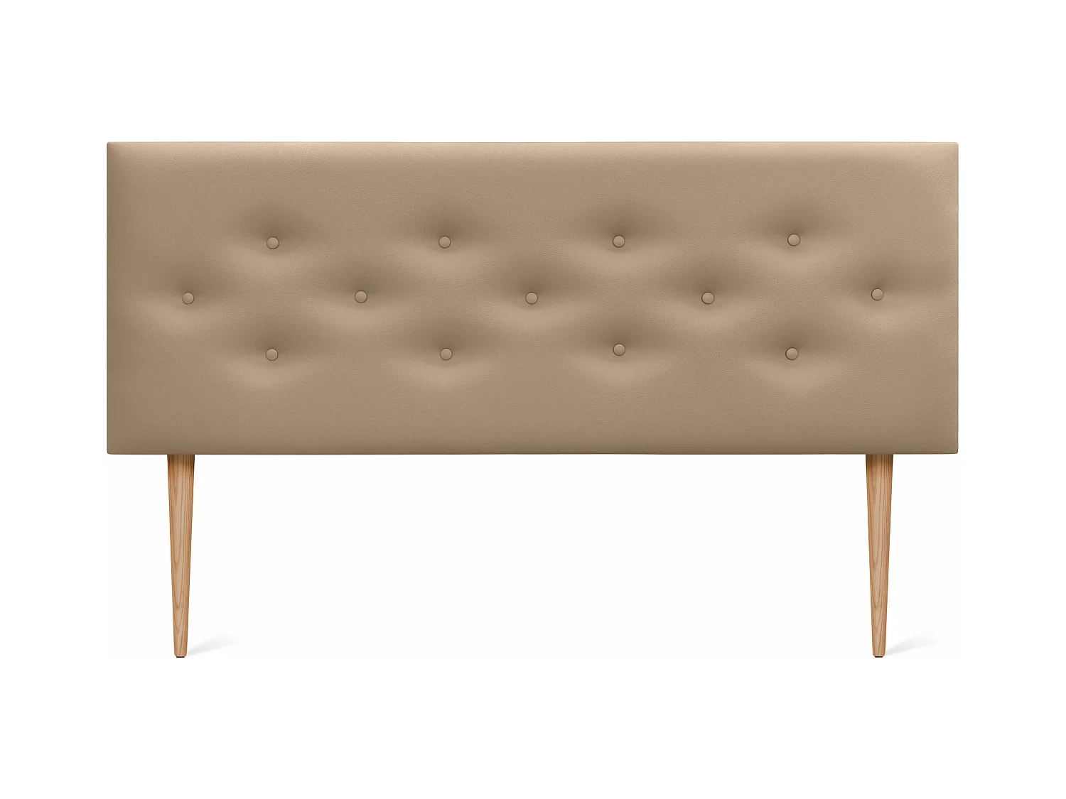 DHOME Tête de lit en simili cuir avec 3 rangées de boutons entrelacés Tête de lit rembourrée pour lit de luxe (Marron Clair, 160cm)