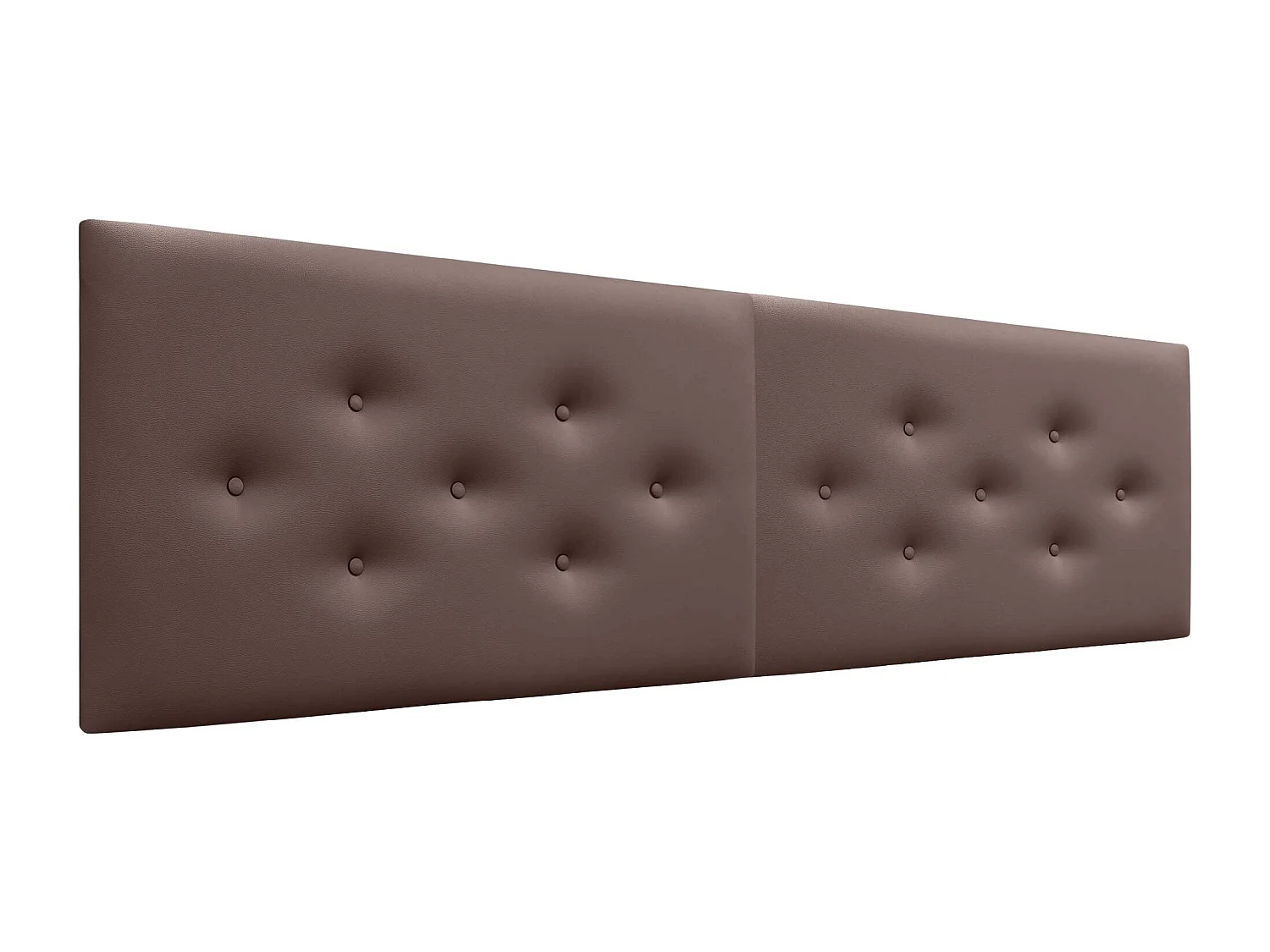 DHOME Testiera in Ecopelle con 3 File di Bottoni Alternati Testiera Imbottita Letto di Lusso (Cioccolato, 210cm (2 pezzi))