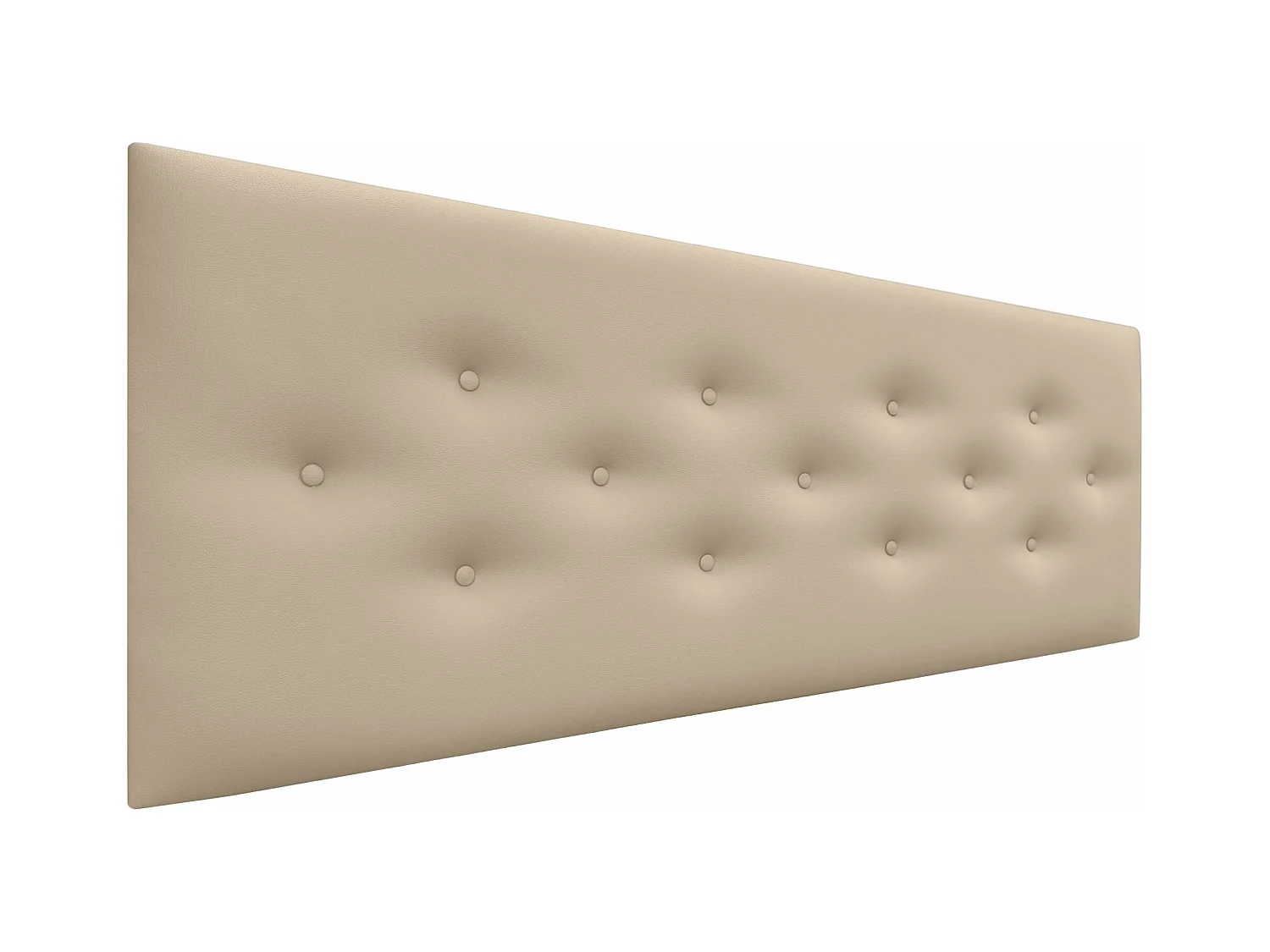 DHOME Tête de Lit en Similicuir avec 3 Rangées de Boutons Entrelacées Tête de Lit Rembourrée de Luxe (Beige, 160cm)