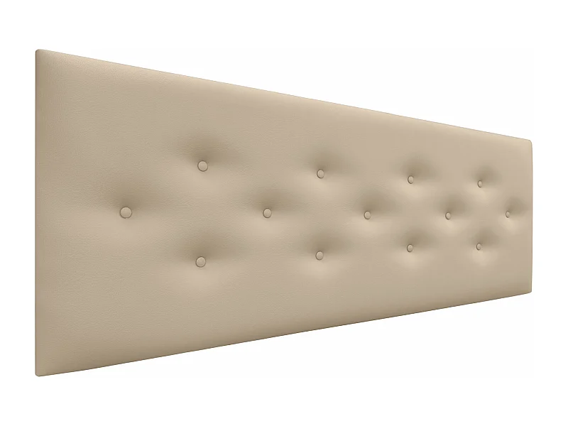 DHOME Tête de Lit en Similicuir avec 3 Rangées de Boutons Entrelacées Tête de Lit Rembourrée de Luxe (Beige, 160cm)