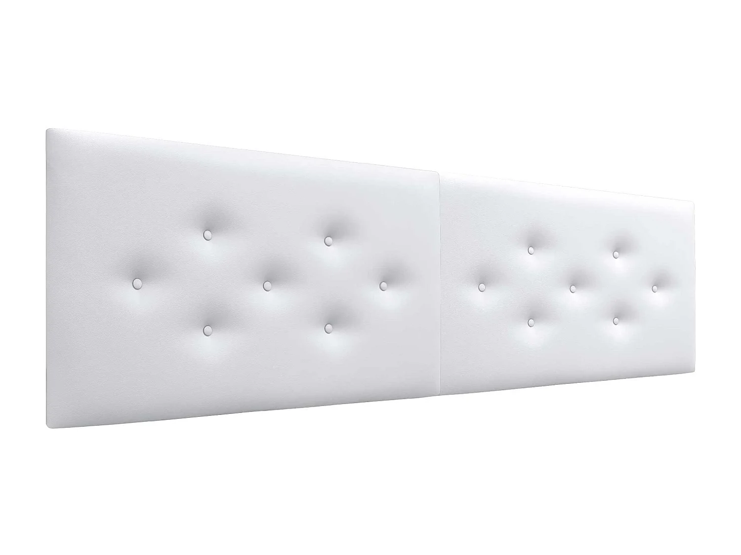 DHOME Tête de Lit en Similicuir avec 3 Rangées de Boutons Entrelacées Tête de Lit Rembourrée de Luxe (Blanc, 210cm (2 pièces))
