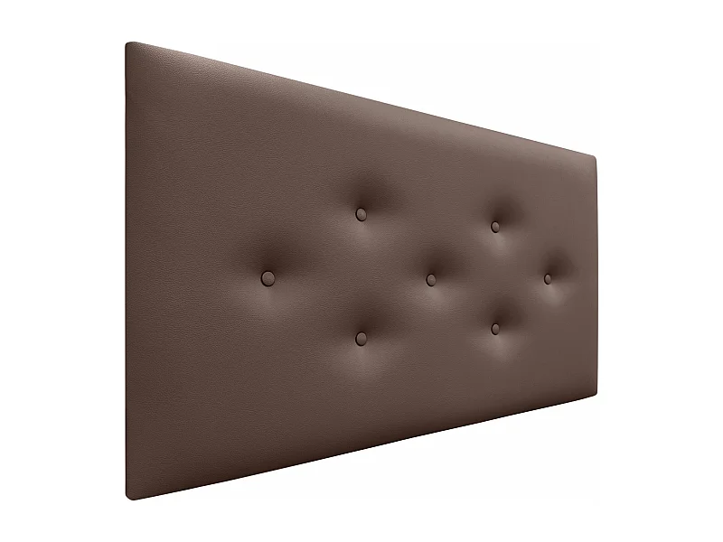 DHOME Hoofdbord van kunstleer met 3 verspringende rijen knopen, luxe gestoffeerd bedhoofdbord (Chocolade, 95cm)