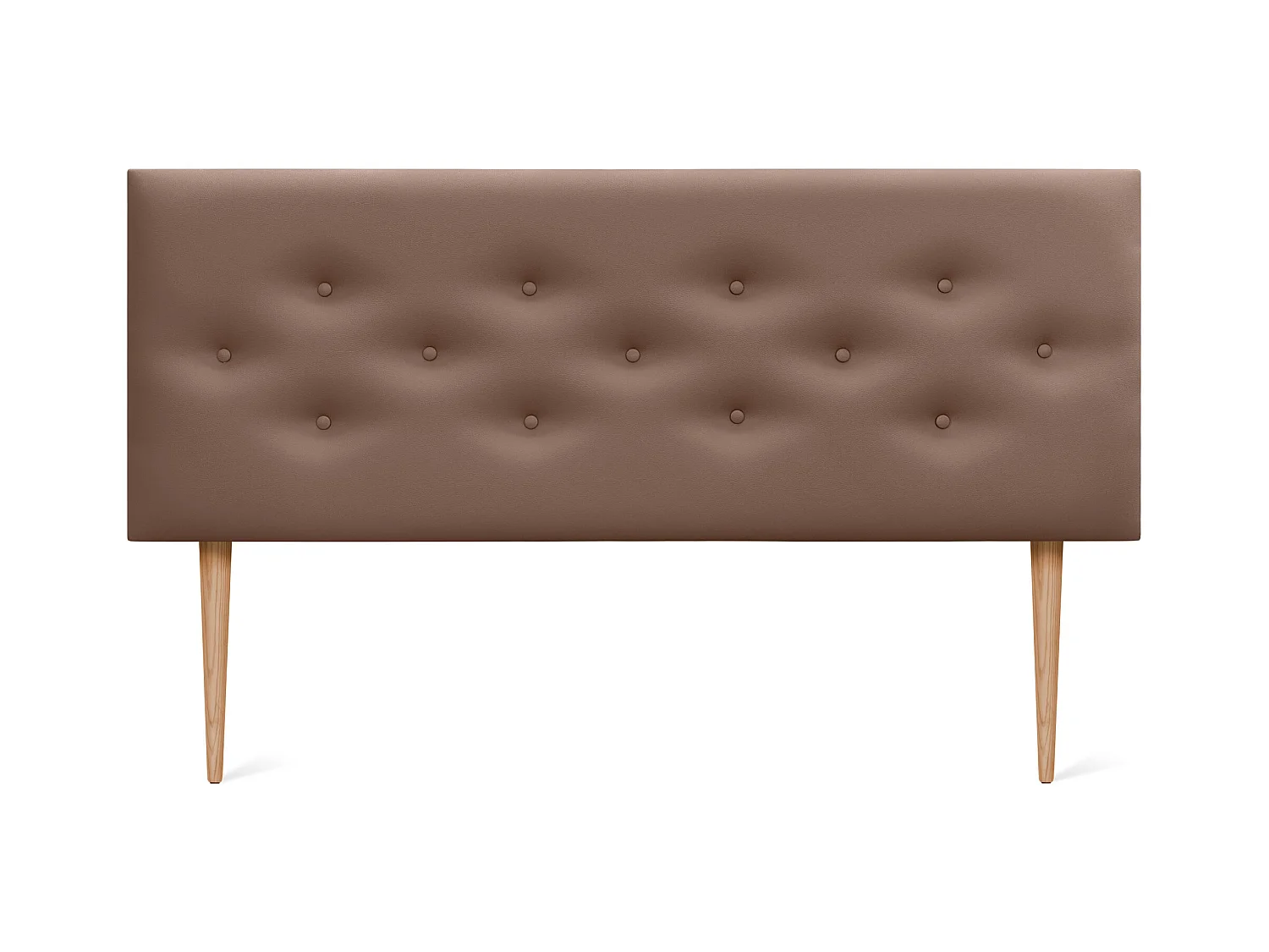 DHOME Tête de lit en simili cuir avec 3 rangées de boutons entrelacés Tête de lit rembourrée pour lit de luxe (Argile, 145cm)