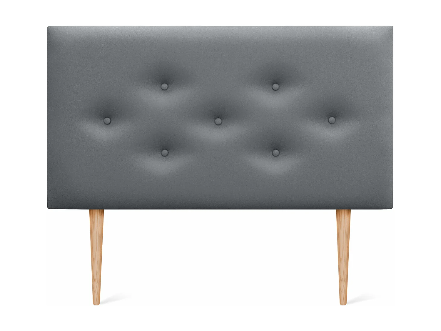 DHOME Tête de lit en simili cuir avec 3 rangées de boutons entrelacés Tête de lit rembourrée pour lit de luxe (Gris, 90cm)