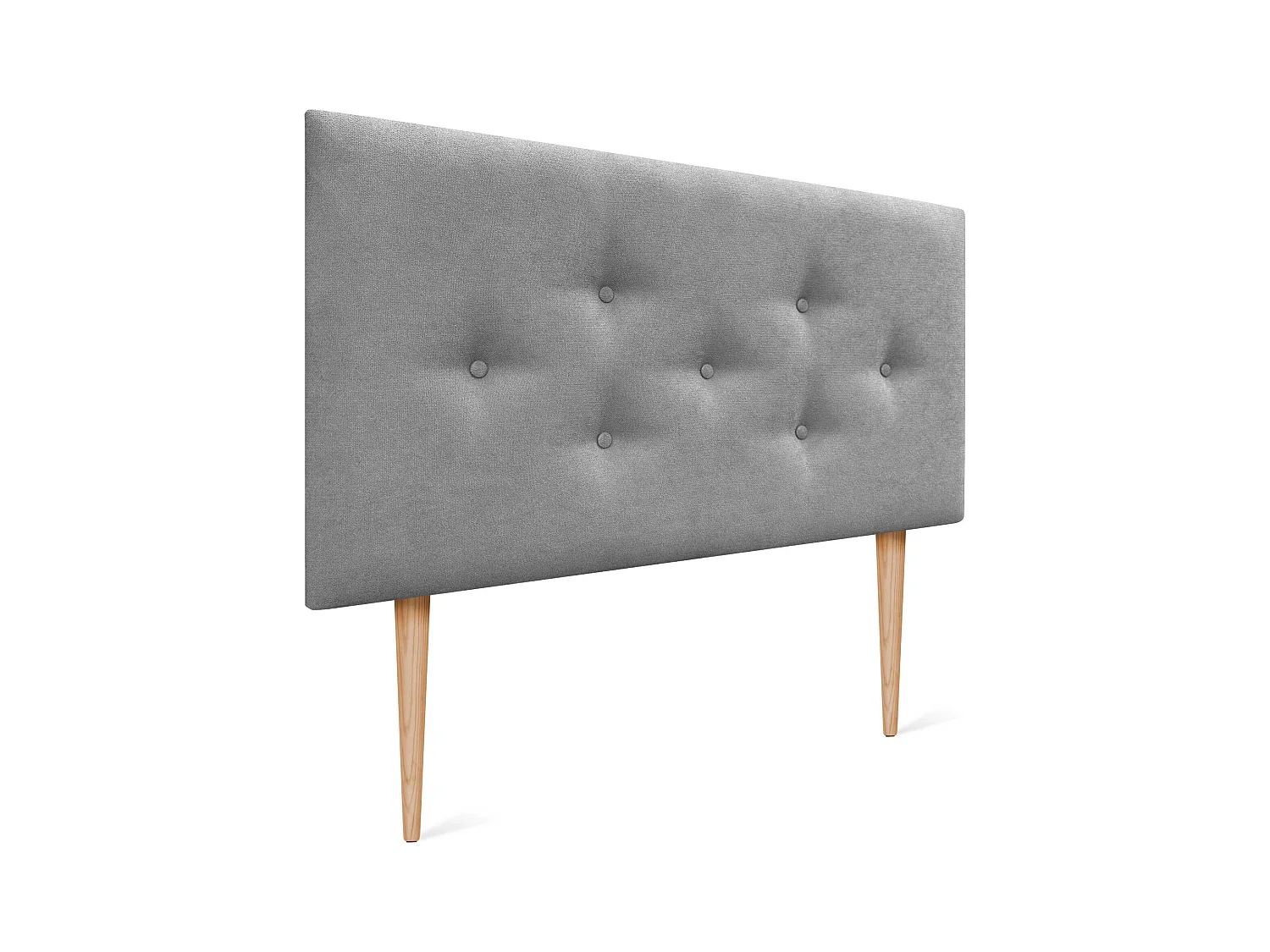 DHOME Tête de Lit en Tissu ACUALINE avec 3 Rangées Entrelacées de Boutons et Pieds Tête de Lit Capitonnée de Luxe(Gris, 90cm)