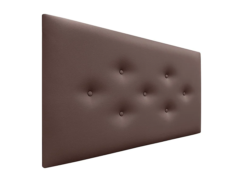 DHOME Tête de Lit en Similicuir avec 3 Rangées de Boutons Entrelacées Tête de Lit Rembourrée de Luxe (Chocolat, 90cm)