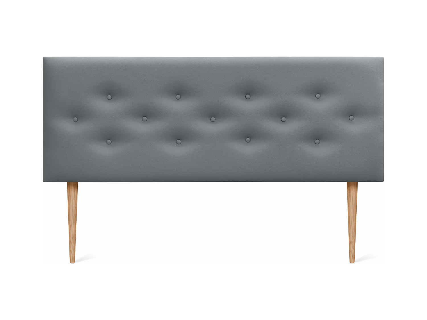 DHOME Tête de lit en simili cuir avec 3 rangées de boutons entrelacés Tête de lit rembourrée pour lit de luxe (Gris, 145cm)