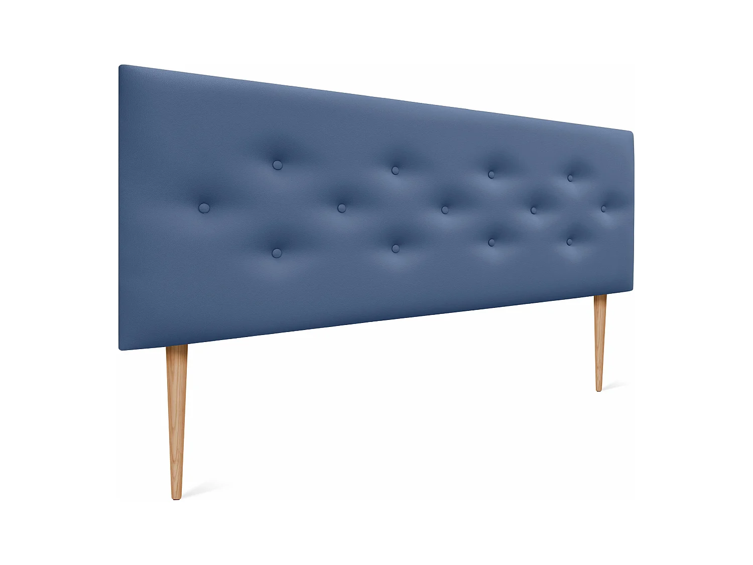 DHOME Tête de lit en simili cuir avec 3 rangées de boutons entrelacés Tête de lit rembourrée pour lit de luxe (Bleu, 150cm)
