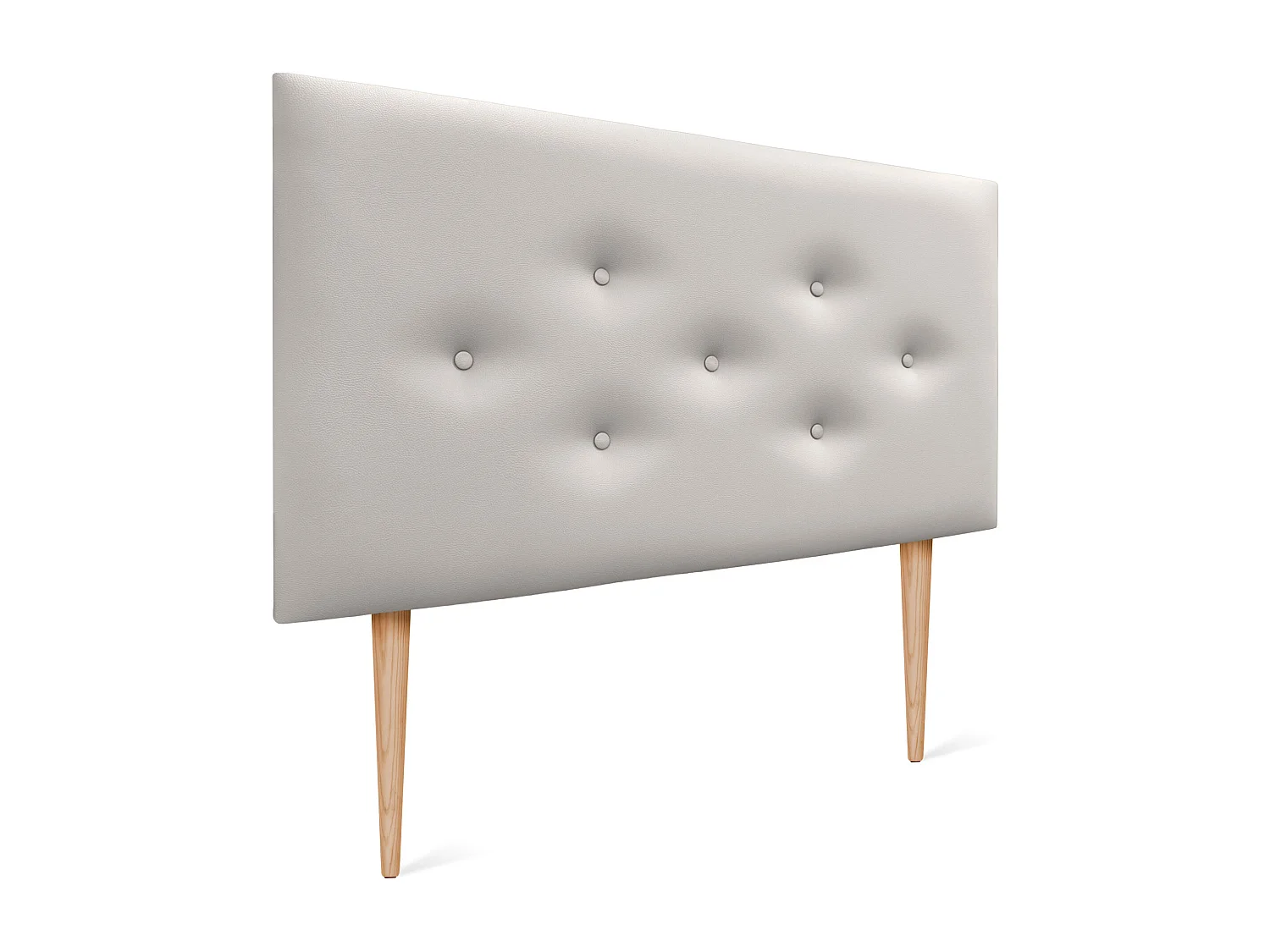 DHOME Tête de lit en simili cuir avec 3 rangées de boutons entrelacés Tête de lit rembourrée pour lit de luxe (Blanc, 105cm)