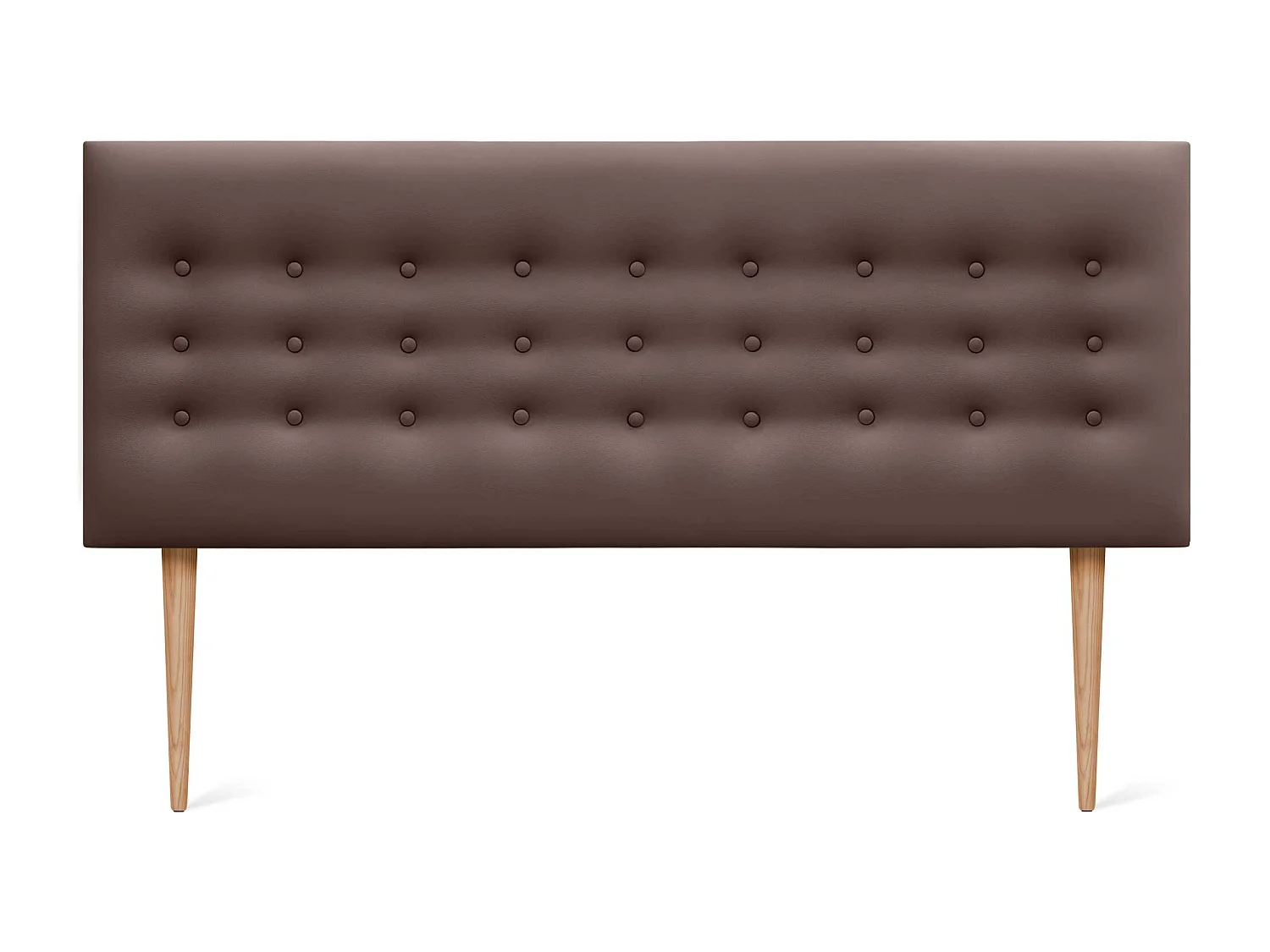 DHOME Tête de lit en simili cuir avec 3 rangées de boutons Tête de lit rembourrée pour lit de luxe (Chocolat, 150cm)
