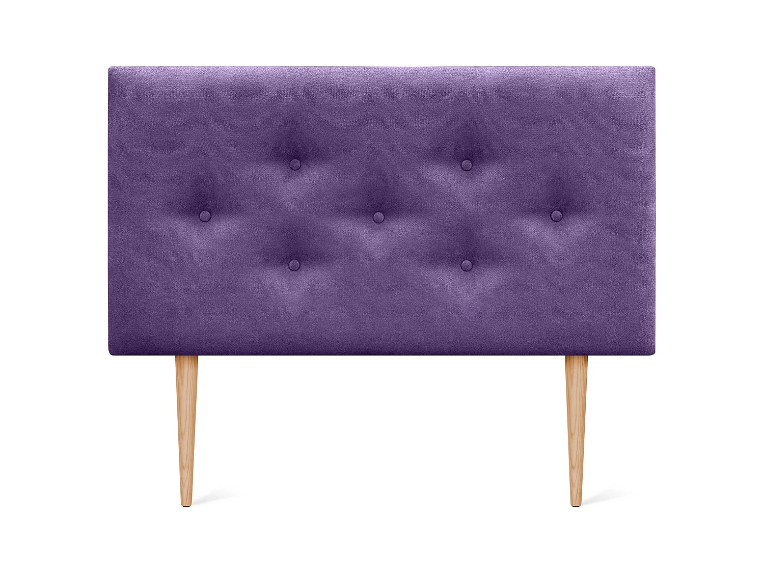 DHOME Tête de Lit en Tissu ACUALINE avec 3 Rangées Entrelacées de Boutons et Pieds Tête de Lit Capitonnée de Luxe(Lilas, 105cm)