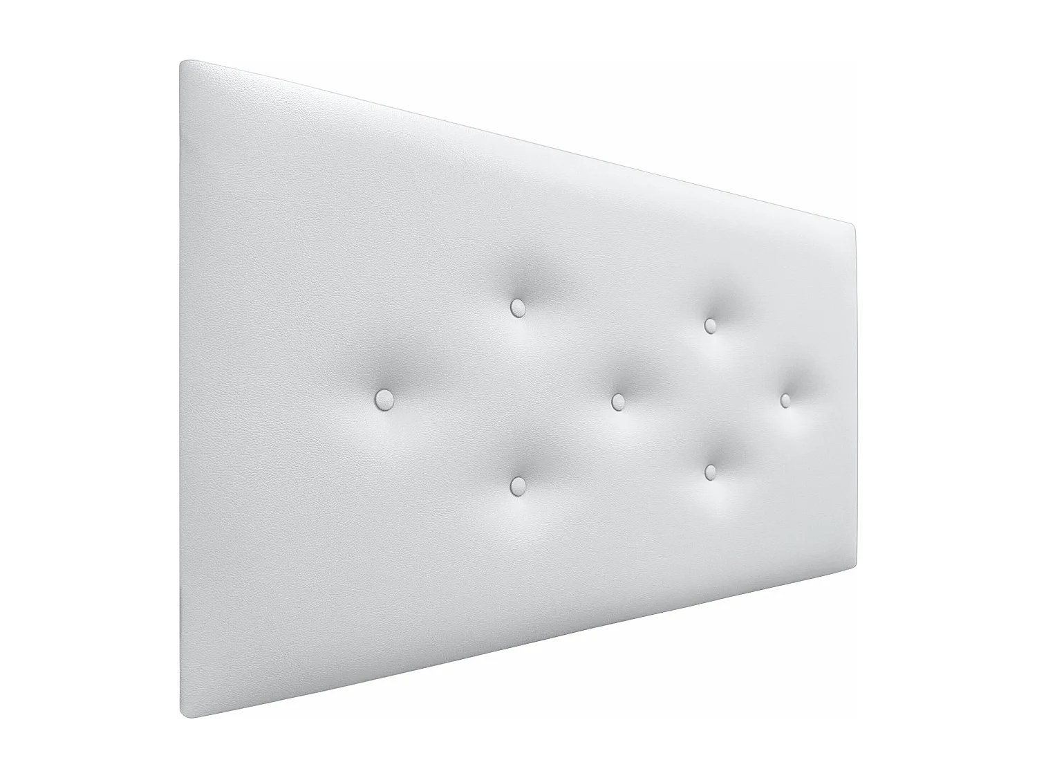 DHOME Tête de Lit en Similicuir avec 3 Rangées de Boutons Entrelacées Tête de Lit Rembourrée de Luxe (Blanc, 105cm)