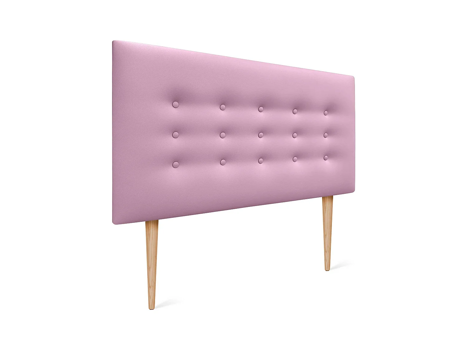 DHOME Testiera in ecopelle con 3 file di bottoni Testiera imbottita per letto di lusso (Rosa, 105cm)