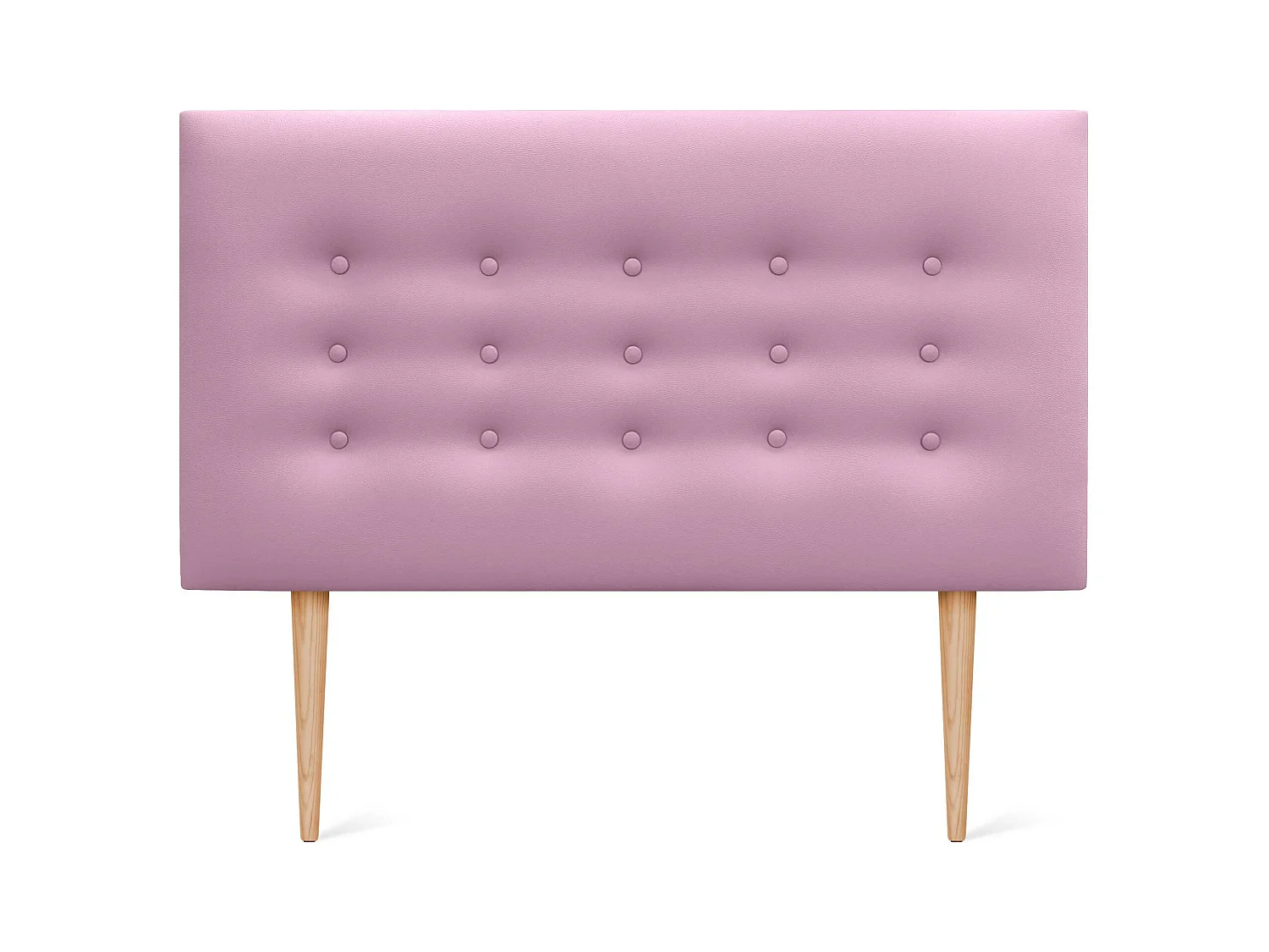DHOME Testiera in ecopelle con 3 file di bottoni Testiera imbottita per letto di lusso (Rosa, 105cm)