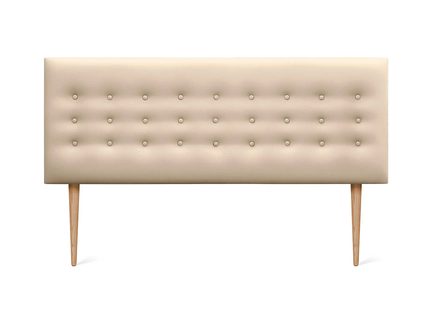 DHOME Testiera in ecopelle con 3 file di bottoni Testiera imbottita per letto di lusso (Champagne, 160cm)