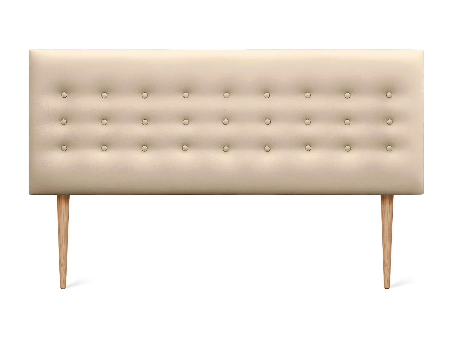 DHOME Tête de lit en simili cuir avec 3 rangées de boutons Tête de lit rembourrée pour lit de luxe (Champagne, 160cm)