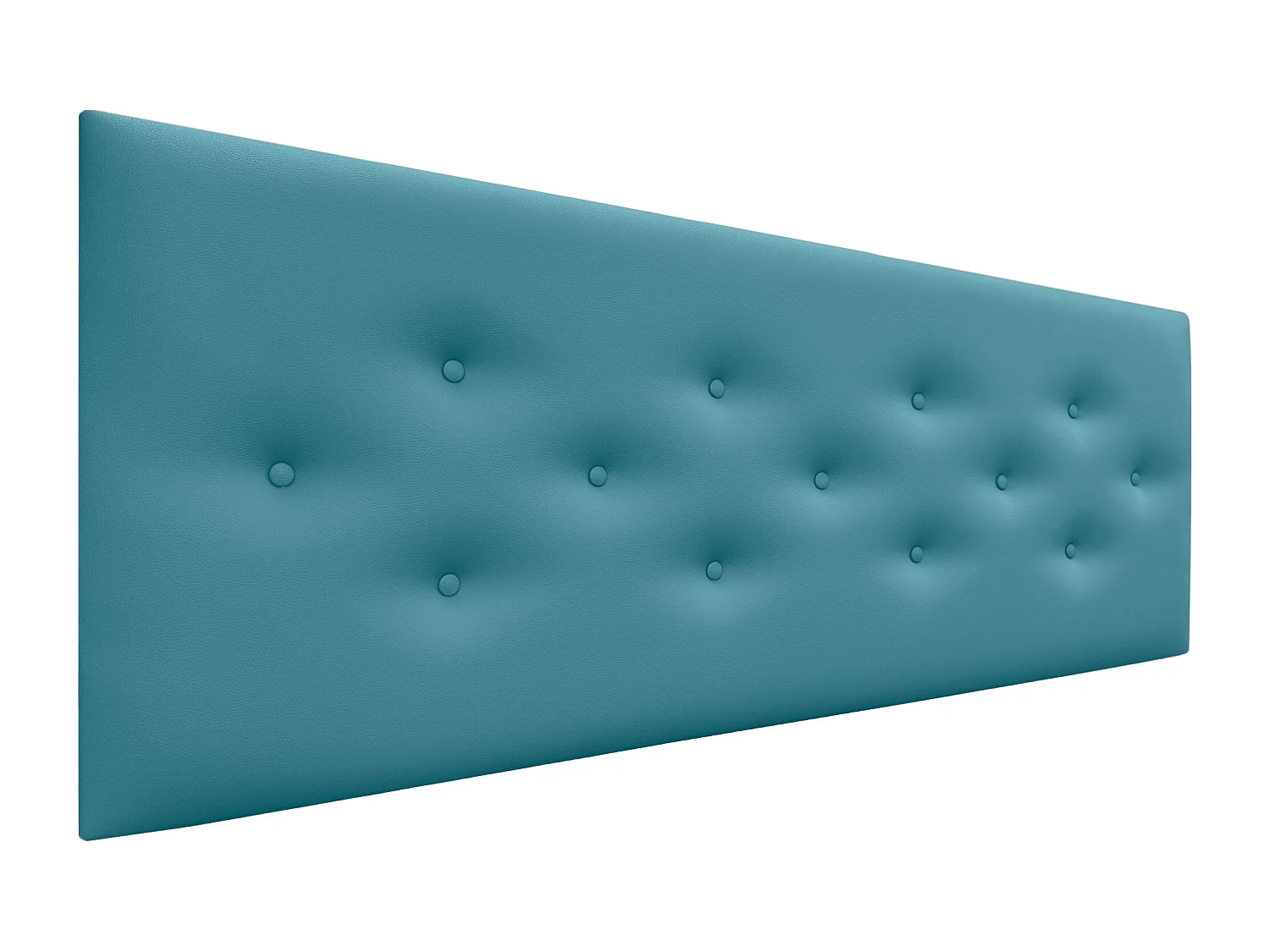 DHOME Tête de Lit en Similicuir avec 3 Rangées de Boutons Entrelacées Tête de Lit Rembourrée de Luxe (Turquoise, 150cm)