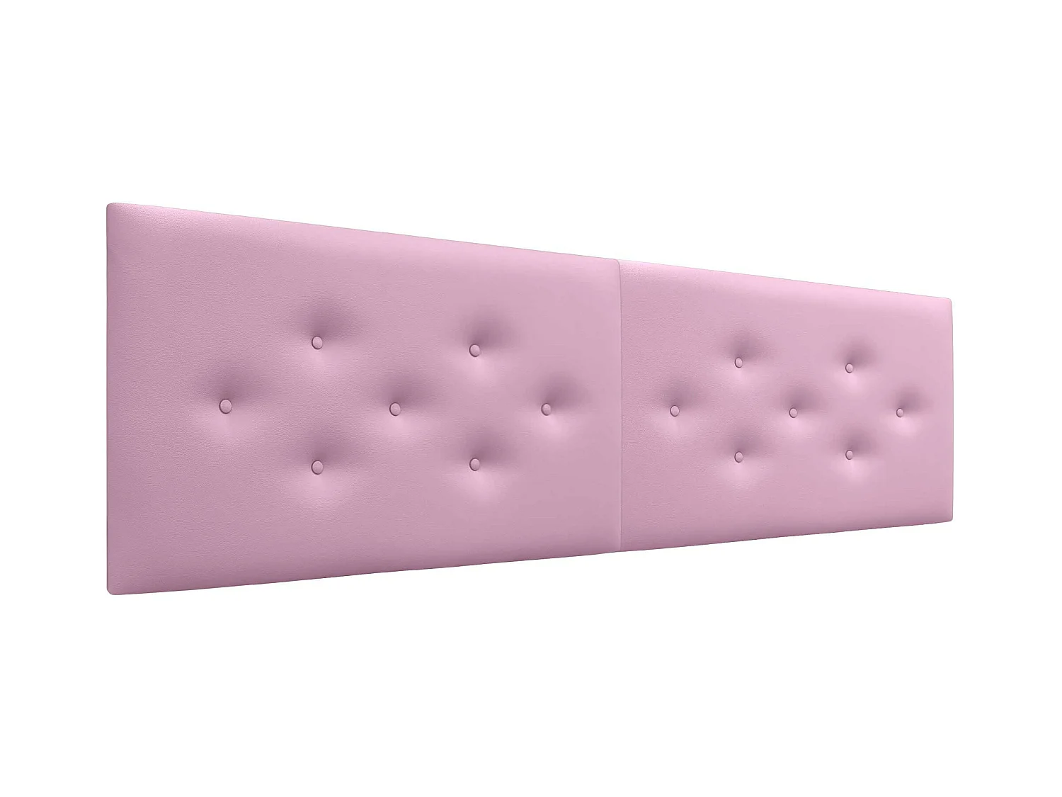 DHOME Tête de Lit en Similicuir avec 3 Rangées de Boutons Entrelacées Tête de Lit Rembourrée de Luxe (Rose, 220cm (2 pièces))