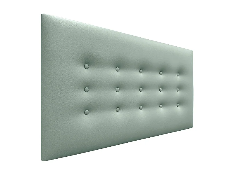 DHOME Tête de Lit en Similicuir avec 3 Rangées de Boutons Tête de Lit Rembourrée de Luxe (Vert Agua, 90cm)