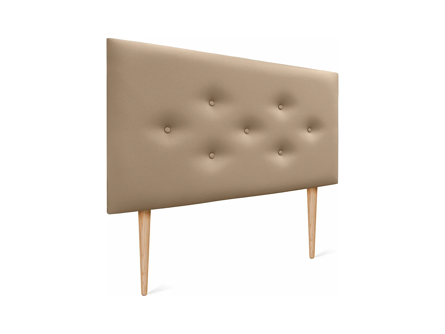 DHOME Tête de lit en simili cuir avec 3 rangées de boutons entrelacés Tête de lit rembourrée pour lit de luxe (Marron Clair, 95cm)