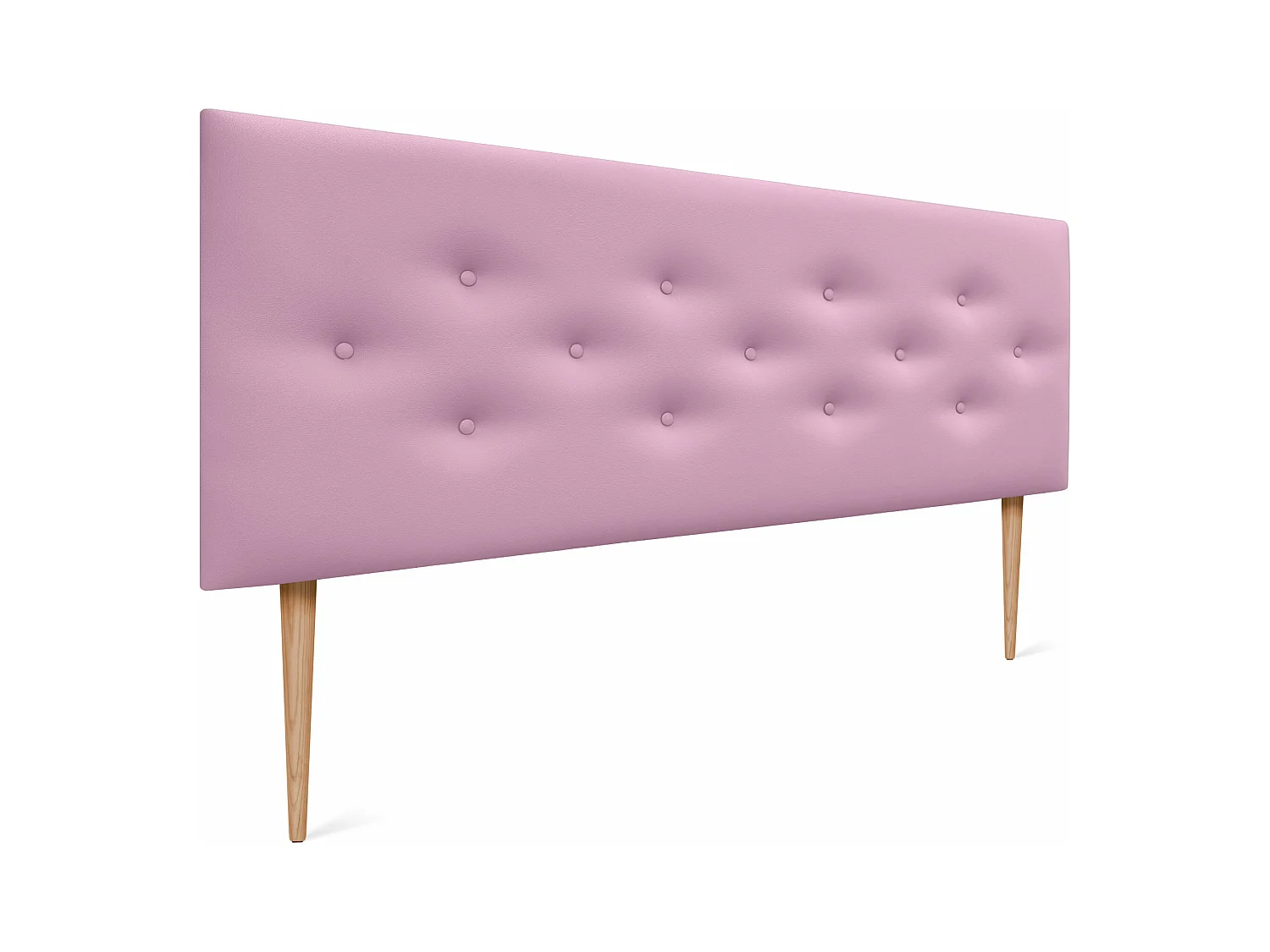 DHOME Tête de lit en simili cuir avec 3 rangées de boutons entrelacés Tête de lit rembourrée pour lit de luxe (Rose, 150cm)