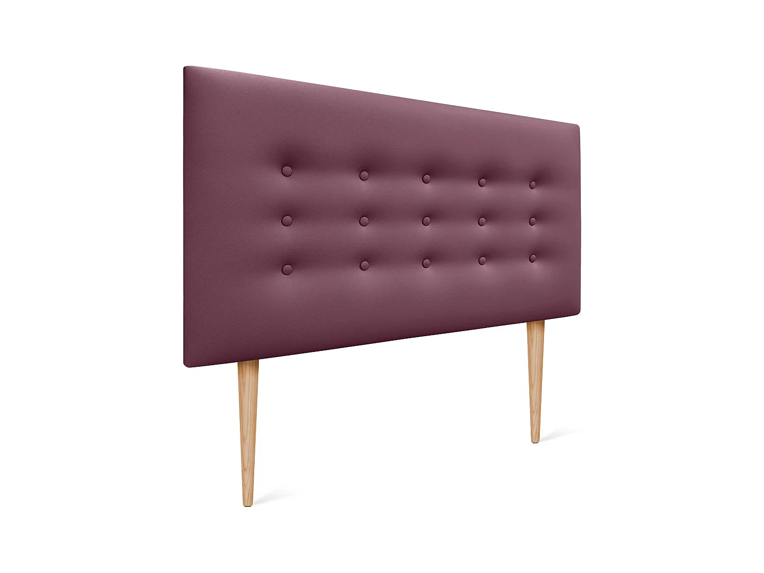 DHOME Testiera in ecopelle con 3 file di bottoni Testiera imbottita per letto di lusso (Bordeaux, 110cm)