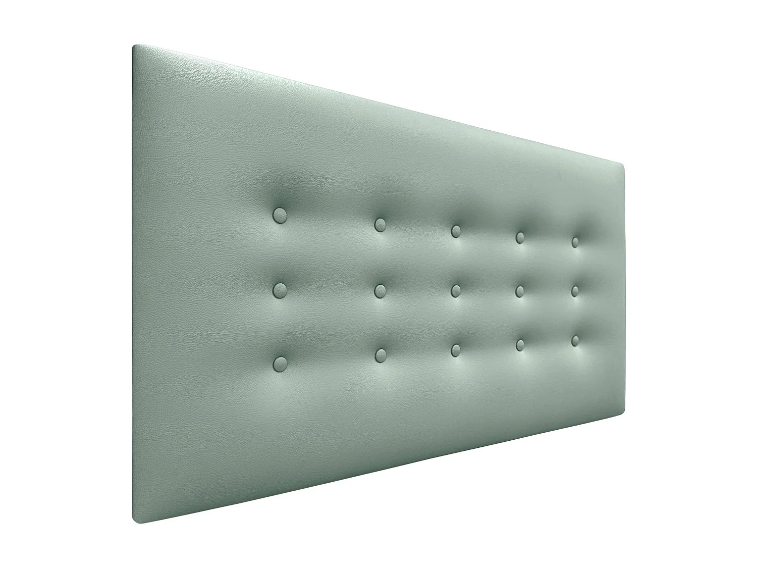 DHOME Hoofdbord de kunstleer met 3 rijen knopen gepolsterd luxe hoofdbord voor bed (Verde Agua, 95cm)