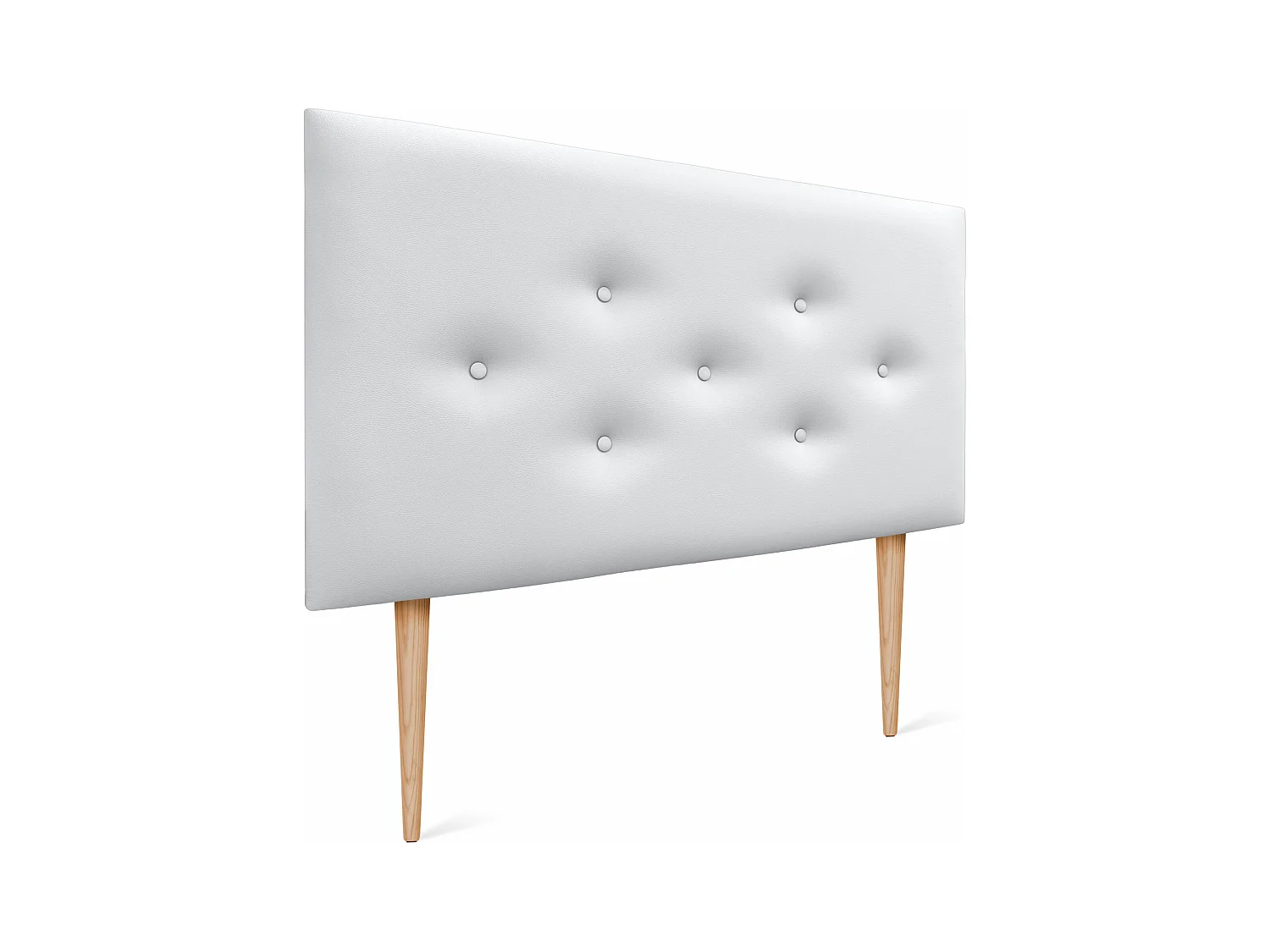 DHOME Tête de lit en simili cuir avec 3 rangées de boutons entrelacés Tête de lit rembourrée pour lit de luxe (Blanc, 105cm)