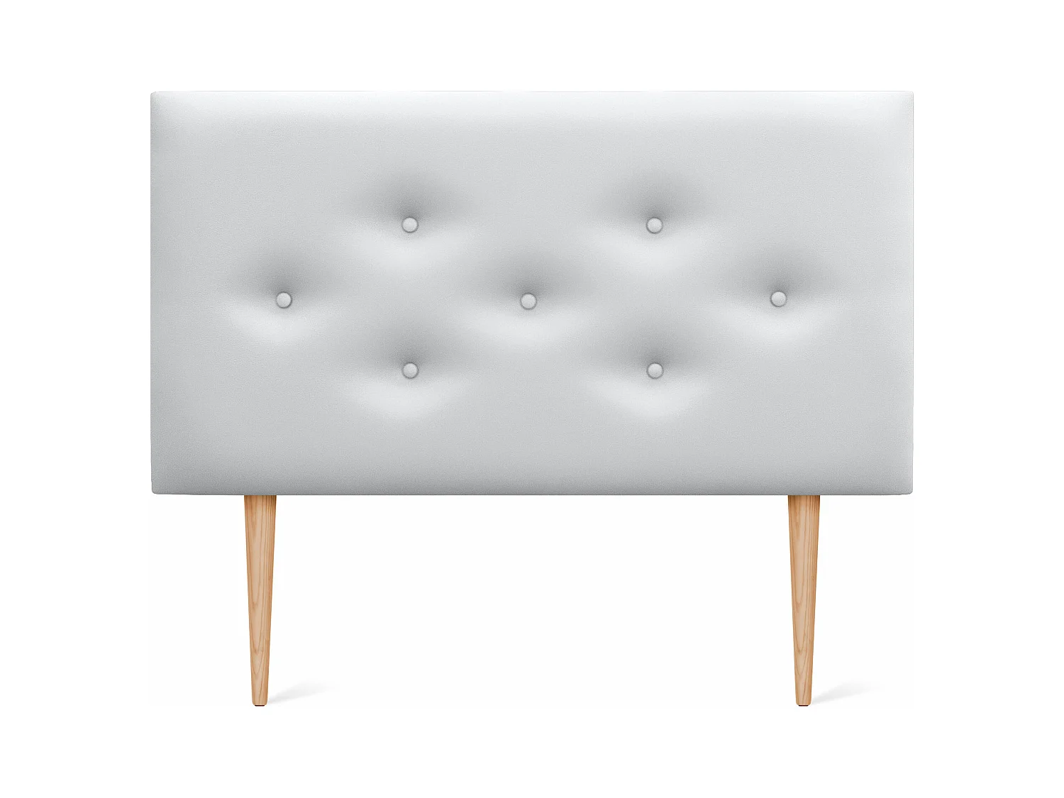 DHOME Tête de lit en simili cuir avec 3 rangées de boutons entrelacés Tête de lit rembourrée pour lit de luxe (Blanc, 105cm)
