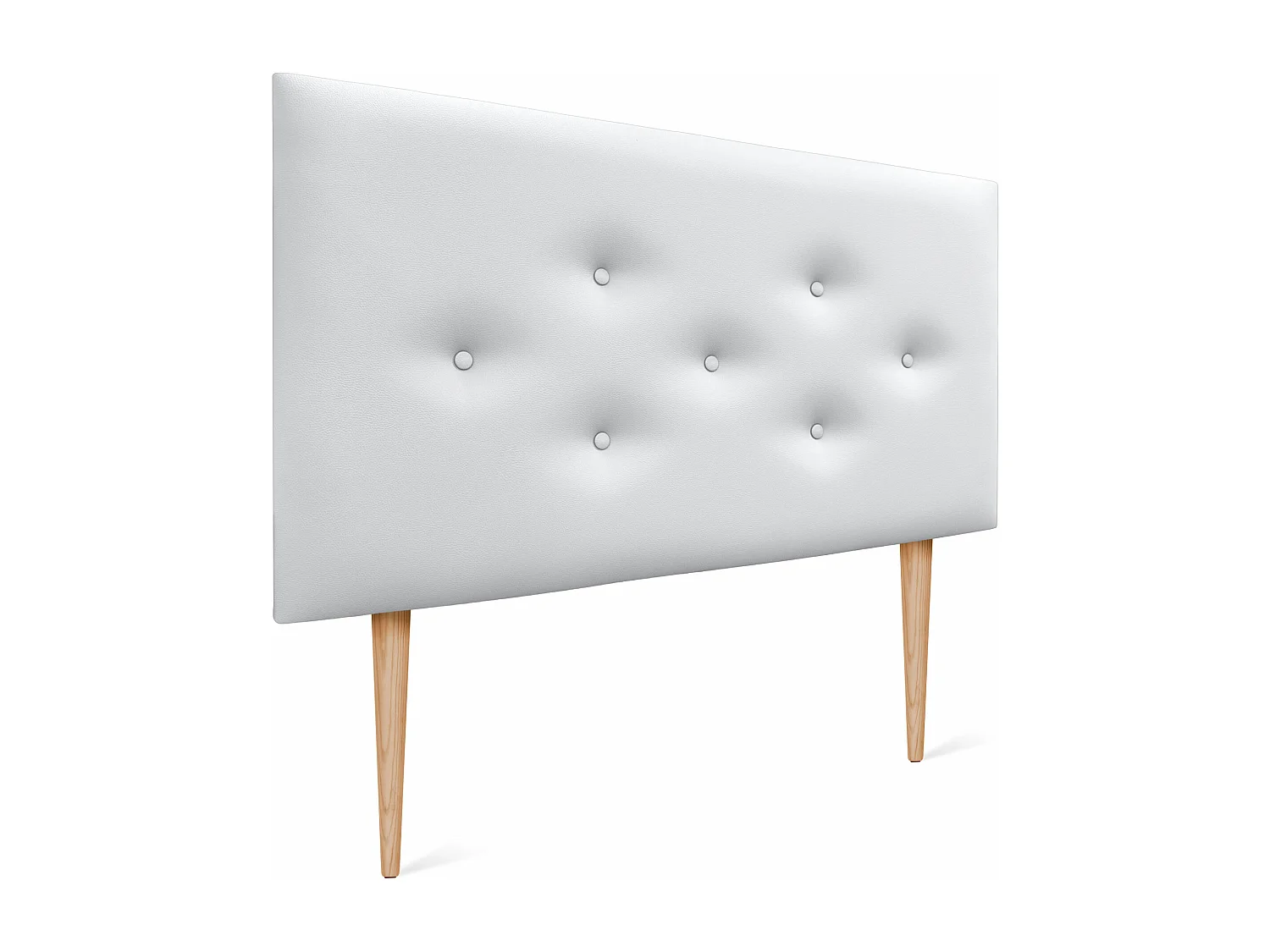 DHOME Tête de lit en simili cuir avec 3 rangées de boutons entrelacés Tête de lit rembourrée pour lit de luxe (Blanc, 105cm)