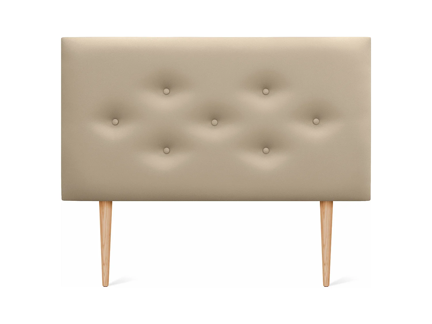 DHOME Tête de lit en simili cuir avec 3 rangées de boutons entrelacés Tête de lit rembourrée pour lit de luxe (Beige, 105cm)